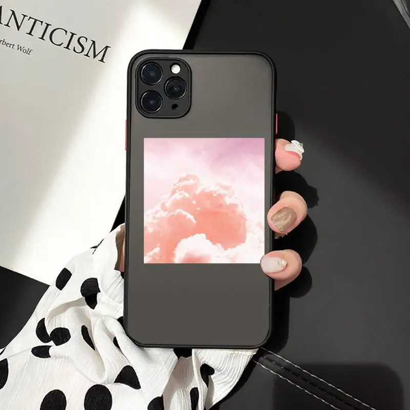 

Sweet sky pink Cloud Great art printing Phone Cases matte transparent For iphone 7 8 11 12 plus mini x xs xr pro max cover