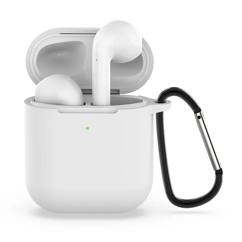 Чехол для наушников Airpods 2 защитный чехол карабин-брелок для ключей силиконовый Bluetooth чехол для наушников коробка аксессуары пряжка