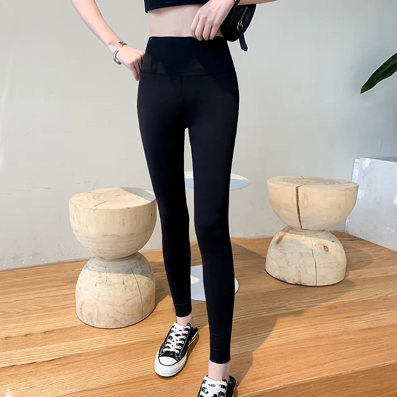 Разборчивого с завышенной талией леггинсы для фитнеса женщин брюки сплошной