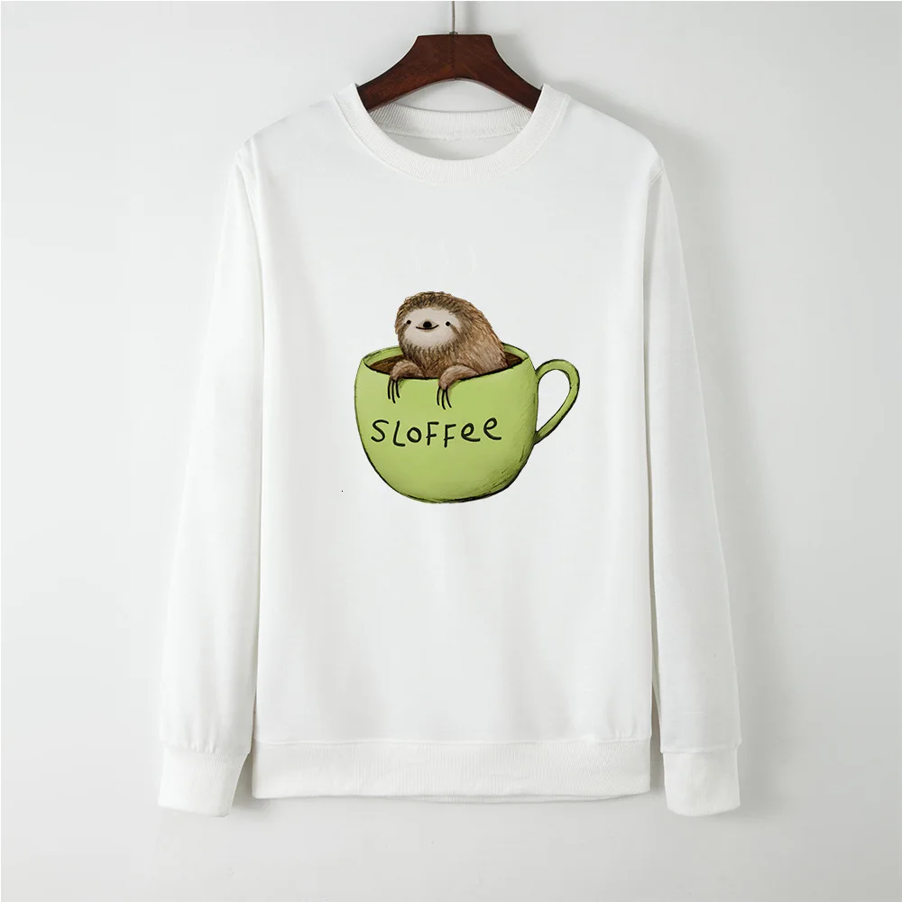 Костюм платье Ленивец Кофе круглый вырез с длинным рукавом толстовки Kpop Sudadera Mujer
