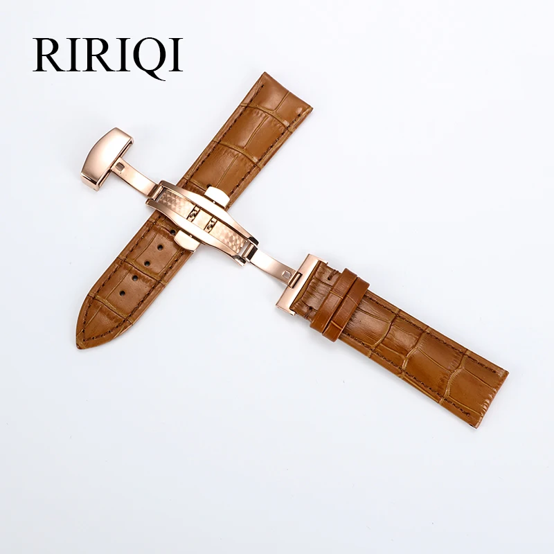 Кожаный ремешок для часов Универсальный Бабочка Пряжка стальной с пряжкой длина