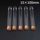 50 шт.упак. 15x100 мм (5,9 * 39.3in) прозрачная пластиковая пробирка с пробкой, как затвор свадебной пробирки