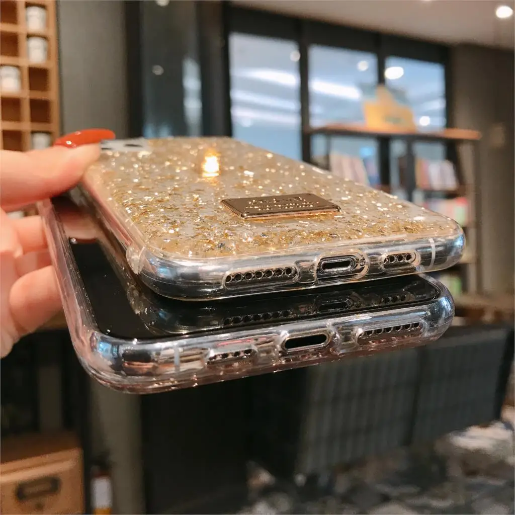 Блестящий металлический чехол из эпоксидной смолы для iphone 11promax 6 6s 7 8plus x xsmax |