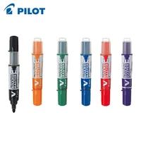 6pcslot pilot v board master large bullet round toe whiteboard marker water borne erasable large capacity exchangeable ink bag
