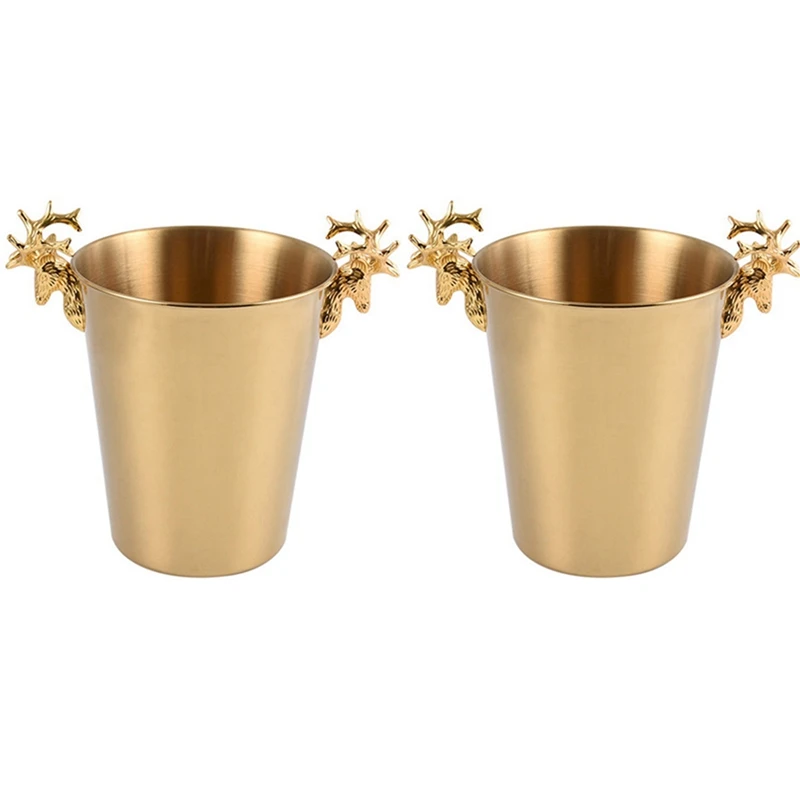 

2X Ice Champagne Bucket Deer Head Wine Chiller Bottle Ice Barrel Cooler Champagne Beer Cold Water Ice Container - S & L