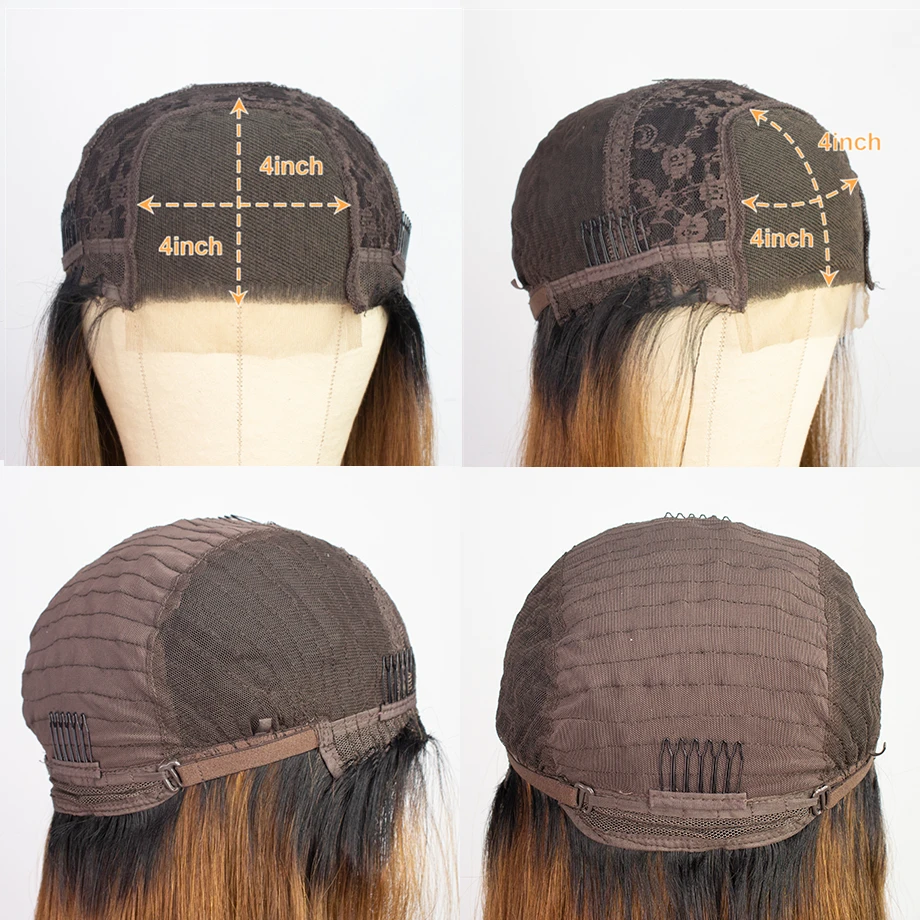 

Bob Lace Frontal Wig Human Hair Brown Blonde Straight 4x4 Lace Closure Wig Ombre Lace Front Wigs For Black Women Brazilian Hair