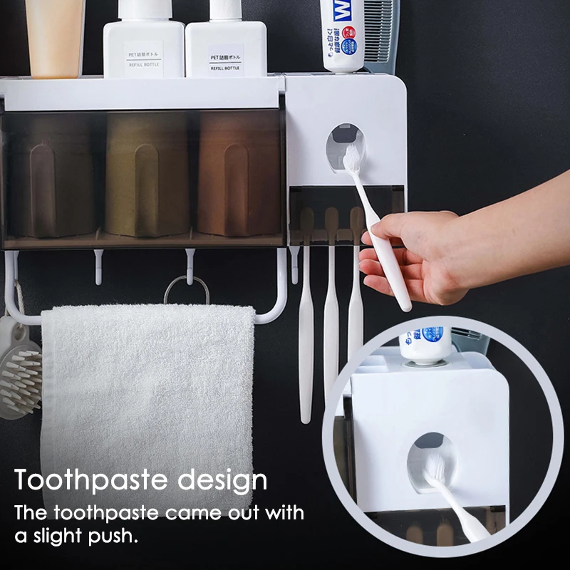 Отверстие бесплатно держатель для зубной пасты и щетки соковыжималка Диспенсер