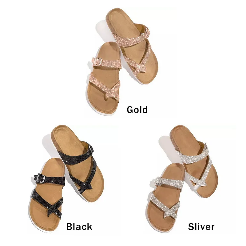 

2020 Outdoor Wild Fashion Ladies Summer Shoes Women Waterproof Platform Thick Bottom Rhinestone Slippers Beach Sandals