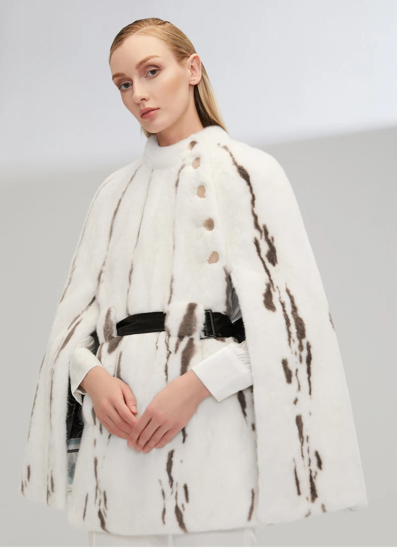 Arlenesain custom 2019 Новая модная норка меховой плащ пальто полосатый узор для