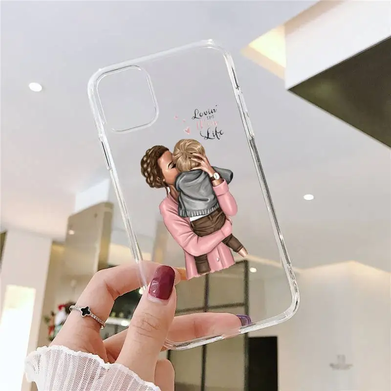 

Mom and baby-1 Phone Case Transparent Clear for iPhone 11 12 mini pro XS MAX 8 7 6 6S Plus X 5S SE XR 2020