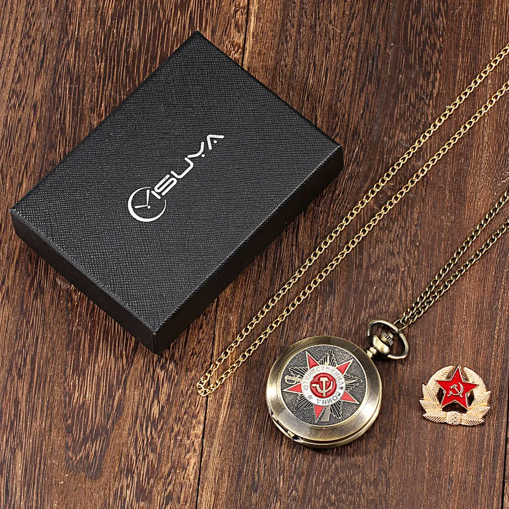 Pocket Watch Necklace Gift Set for Men Stainless Steel Quartz Pocket Watch Men Vintage Pendant Necklace Best Gifts for Men