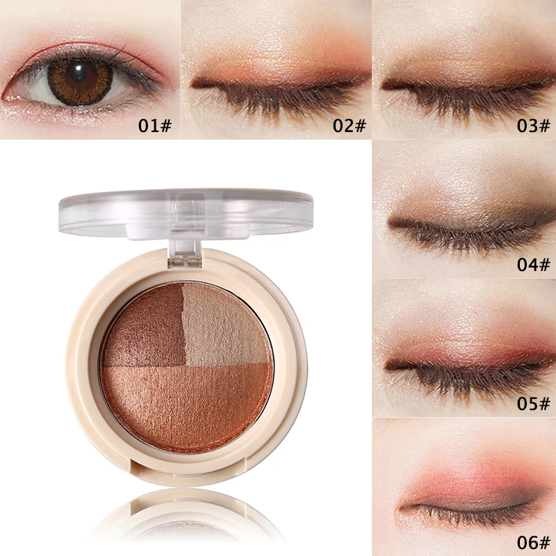 Палитра запеченных теней для макияжа глаз NOVO 3 цвета мерцающие дымчатые тени век |