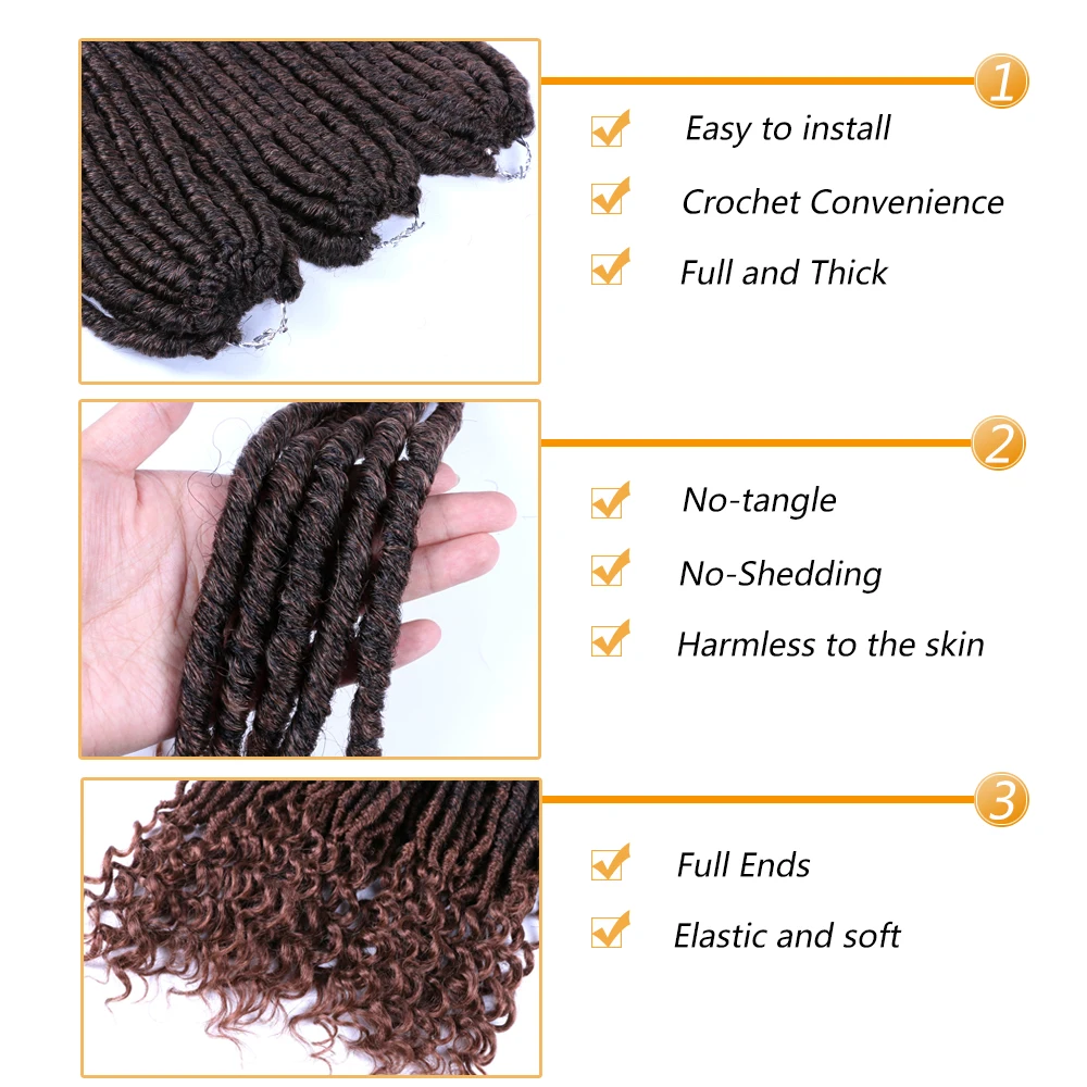 DAIRESS 18 &quotИскусственные локоны в стиле Crochet волосы с кудрявыми концами дреды
