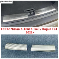 stainless steel rear bumper protector sill trunk guard cover trim for nissan x trail x trail rogue t33 2021 2022 accessories