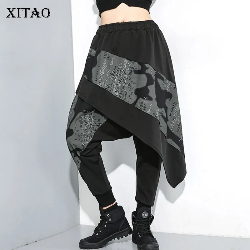XITAO Tide Лоскутные нестандартные брюки женская одежда 2019 Модные свободные
