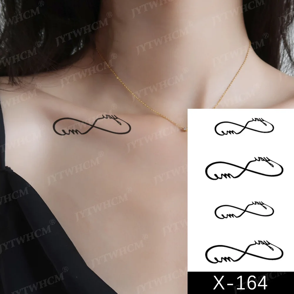 Временная татуировка для женщин маленькая Сексуальная звезда лист черная