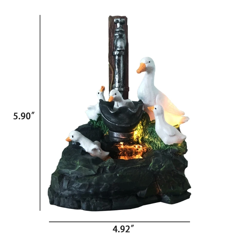 

Resin Duck Statue Fountain Light Creative Animal Garden Statue Patio Fountain Outdoor Landscape Garden Art Resin Outdoor N1HA