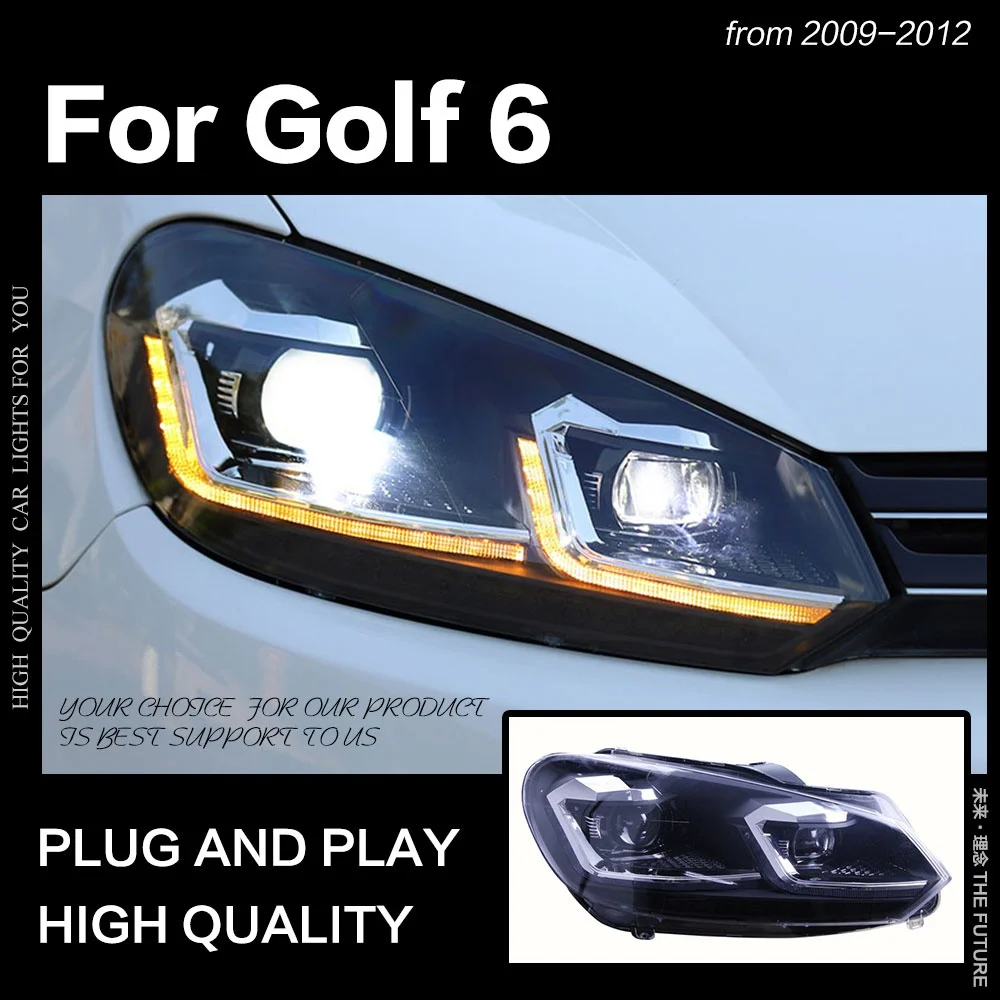 

Автомобильный стайлинг фары для VW Golf 6 фары 2009-2012 Golf светодиодный ная фара DRL сигнальная лампа Hid Биксеноновые автомобильные аксессуары