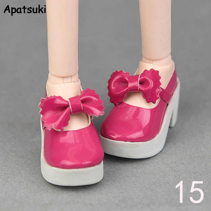 Модная обувь из искусственной кожи с розовым бантом 6*2 5 см 1/4 BJD кукольная 40 50 на