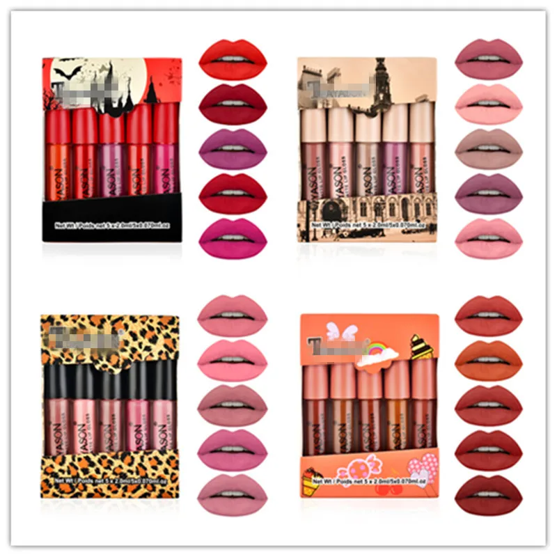 

5Pcs/Set Waterproof Lipstick Sexy Lip Stick Matte Velvet Lipsticks Lips Makeup Cosmetics Labiales Matte