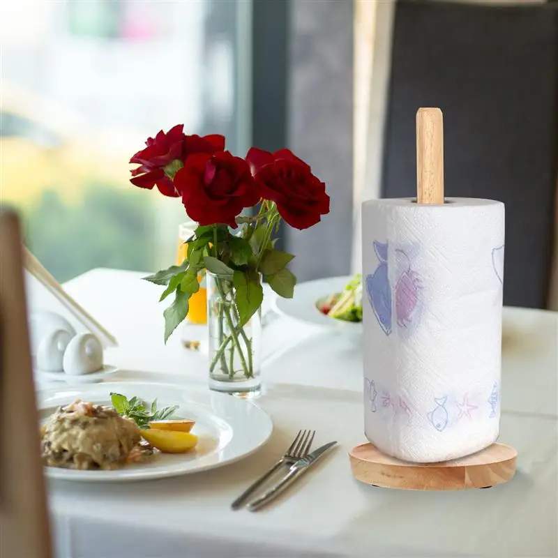 

Креативный держатель для рулонной бумаги из твердой древесины, практичный резерв для туалетной бумаги