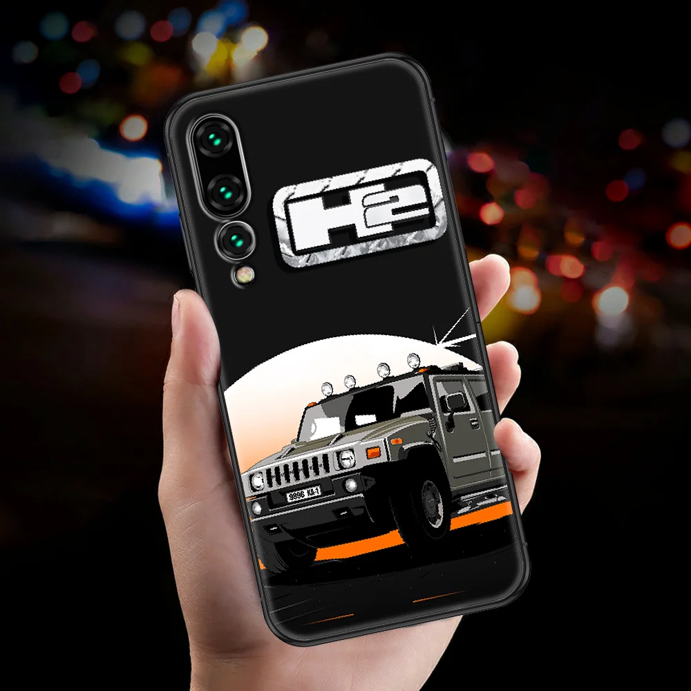 Чехол для телефона с логотипом Hummer H2 Huawei P Mate P10 P20 P30 P40 10 20 Smart Z Pro Lite 2019 Черный