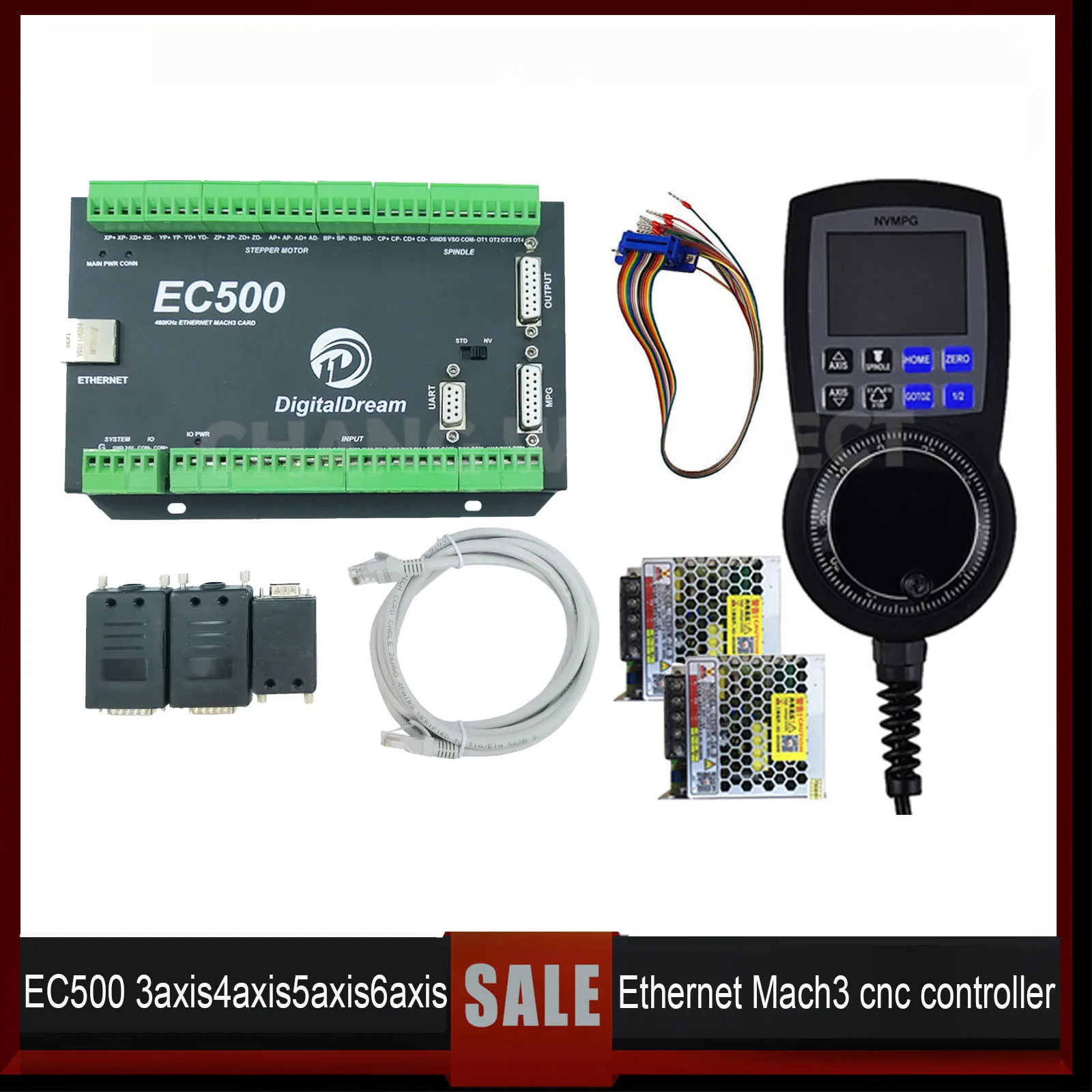 

New Update Mach3-ethernet Cnc Motion Controller Ec500 460khz 3/4/5/6 Axis Milling Machine Motion Control Card + Handwheel Mpg