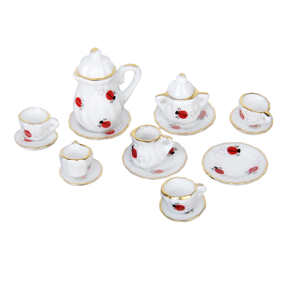 Миниатюрная столовая посуда для кукольного домика фарфоровый чайный набор блюдо