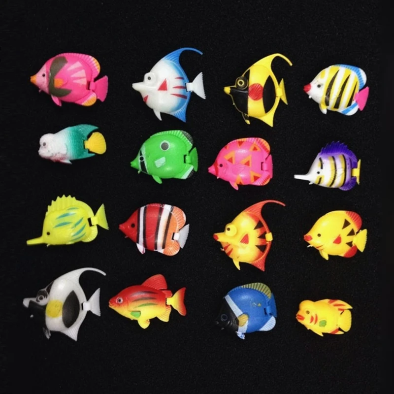 

20PCS Artificial Fish Aquarium Plastic Floating Fish Set Decor Ornaments for Fish Tank Fake Colorful Fish for Fish Bowl