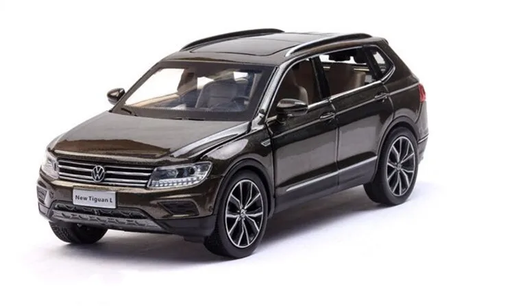 Высокое качество 1:32 Новая модель сплава Tiguan L, моделирование литья под давлением звука и света оттягивающаяся назад модель украшения