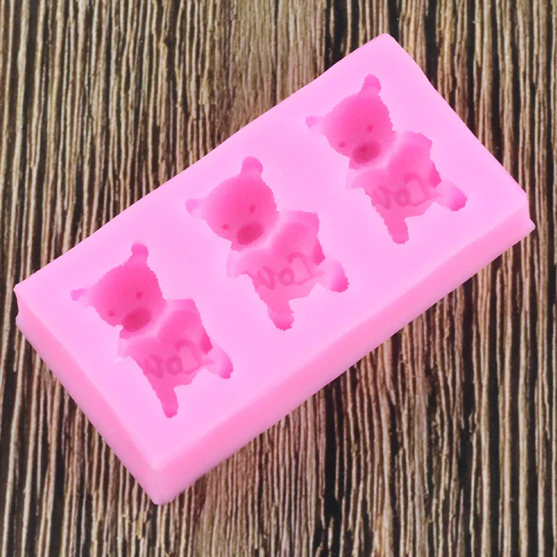 Силиконовые формы с медведем для украшения торта на день рождения помадки форма