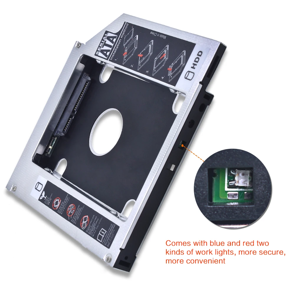 Tishric Алюминий Универсальный 2nd Hdd Caddy 12 7 мм SATA 3 0 адаптер Жесткий диск для ноутбука