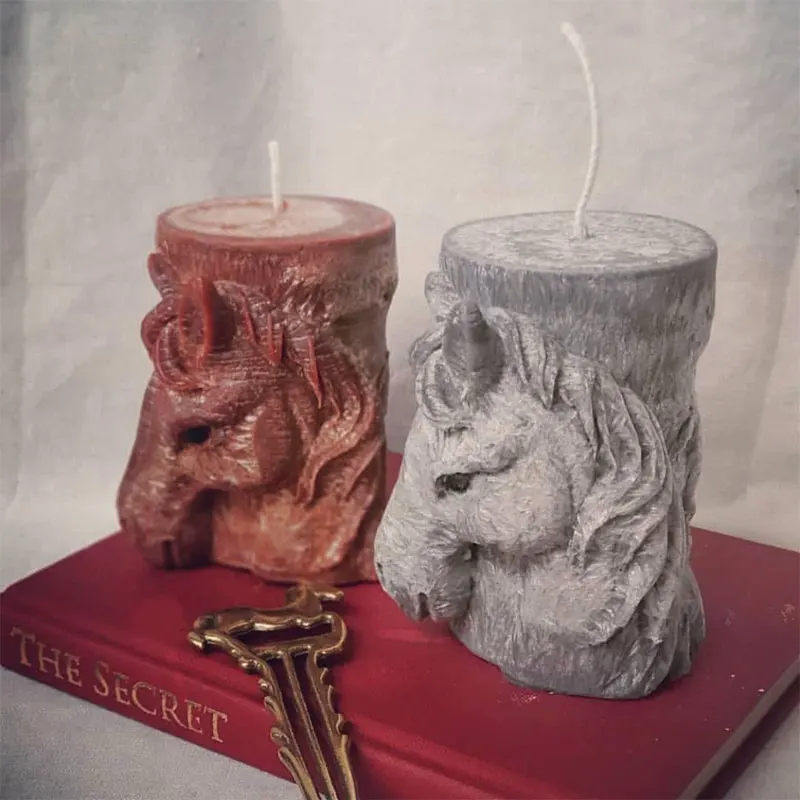 3d-свеча в форме леса и животного дизайнерские восковые свечи виде лошади головы