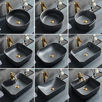 47x28cm grey antique art ceramic bathroom basin counter basin single household toilet anti spill wash basin black art wash basin