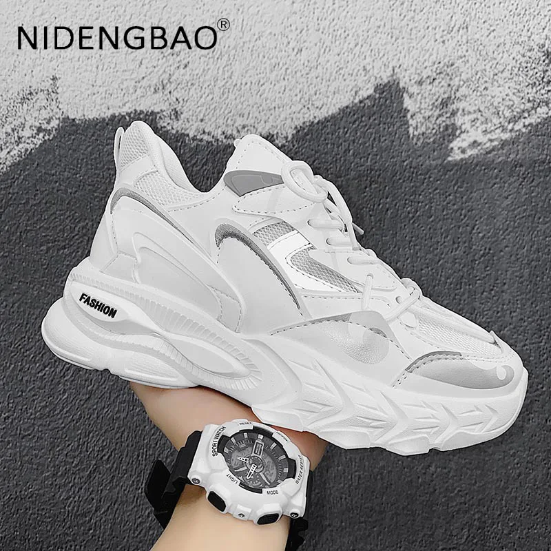 New Men Platform Sneakers 2021 Autumn Mesh Breathable Outdoor Walking Jogging Running Sports Shoes Luxury Chunky Casual Tenis