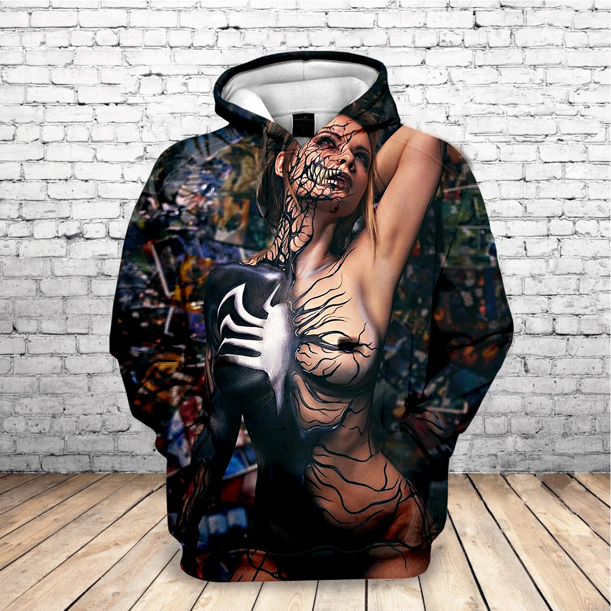 

2021 Autumn and Winter New Fashion Custom Design Venom 3d Printed Hoodie Single Pullover Top Men's Sports Jacket