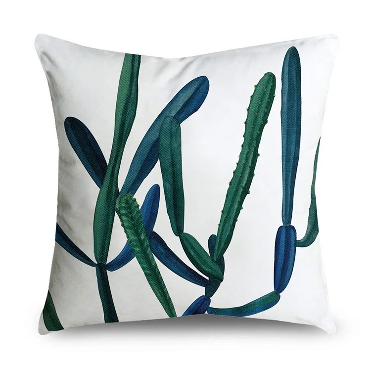 Тропические искусственные наволочки из полиэстера зеленые с растениями