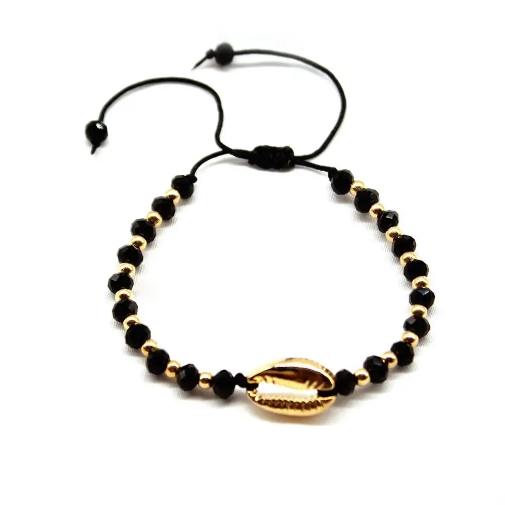 

Hot Sale Handmade Natural Seashell Hand Knit Bracelet Shells Bracelets Women Accessories Beaded Strand Bracelet