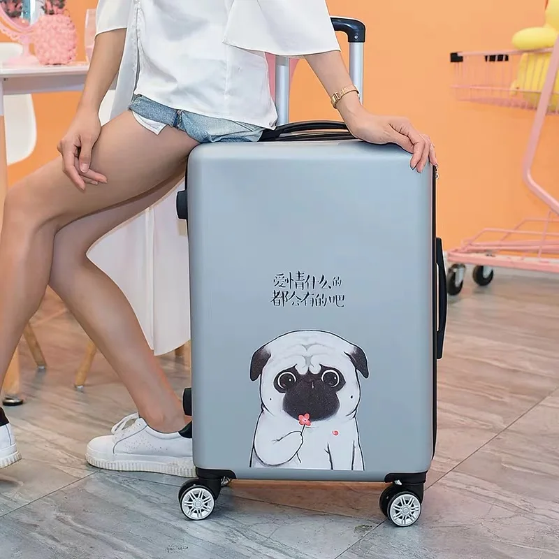 Чемодан на колесиках женский с мультяшным рисунком 20/22/24/26|Ручные сумки| |