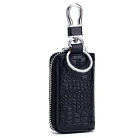 high end luxury female key bag crocodile pattern genuine leather universal smart remote control mens key chain storage bags