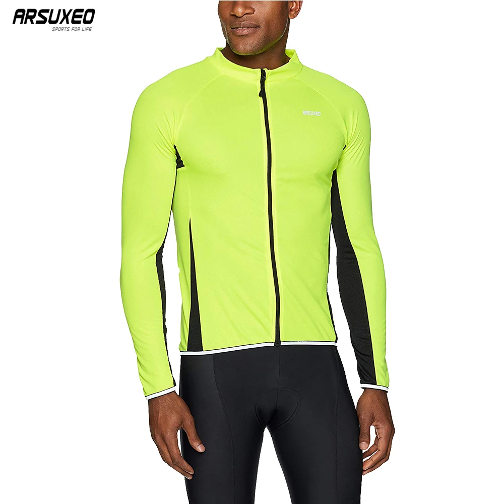ARSUXEO Мужская велосипедная футболка с длинным рукавом дорожный велосипед MTB Топ