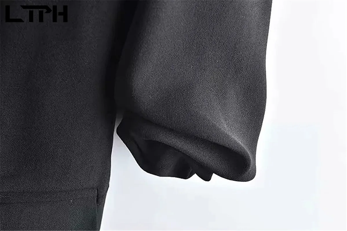 LTPH-Chaqueta delgada de longitud media para mujer, chaqueta informal sin cárdigan de botones, con bolsillos plisados, primavera 2021