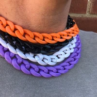 unisex thick acrylic choker necklace with adjustable chain men women cool hip hop creative jewelry exaggerated chokers