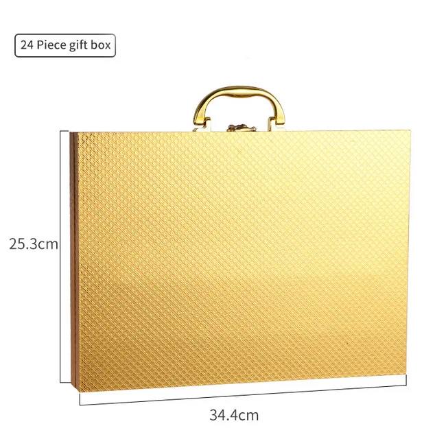 

Explosive stainless steel cutlery 24-piece set, gold-plated and painted black stainless steel cutlery gift box dinnerware set