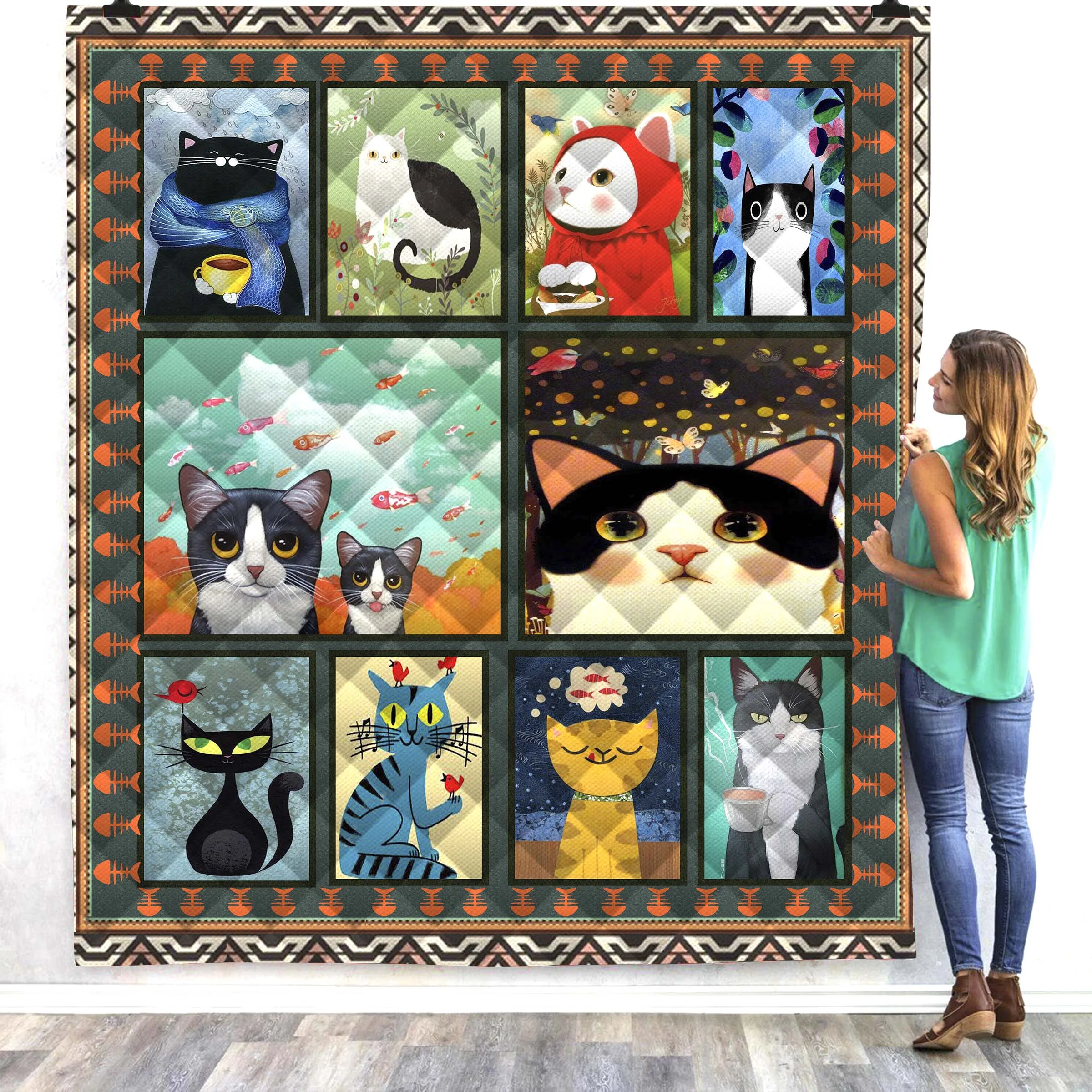 Одеяло с 3D рисунком кота для фотосъемки летнее одеяло 2019|Одеяла| |