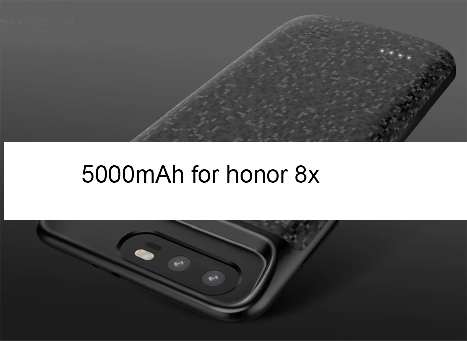 Black for honor 8x Чехол с аккумулятором Voegk 5000 мАч для huawei Honor 9x 8x, мягкий тонкий чехол с зарядным устройством для huawei Honor 10 9 8, ударопрочный чехол на заднюю панель - Цвет: Black for honor 8x