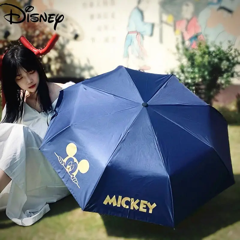 

Disney Cartoon Summer Umbrellas Mickey Black Vinyl Anti-ultraviolet Rain and Rain Dual-use Umbrellas Portable Cartoon Umbrellas