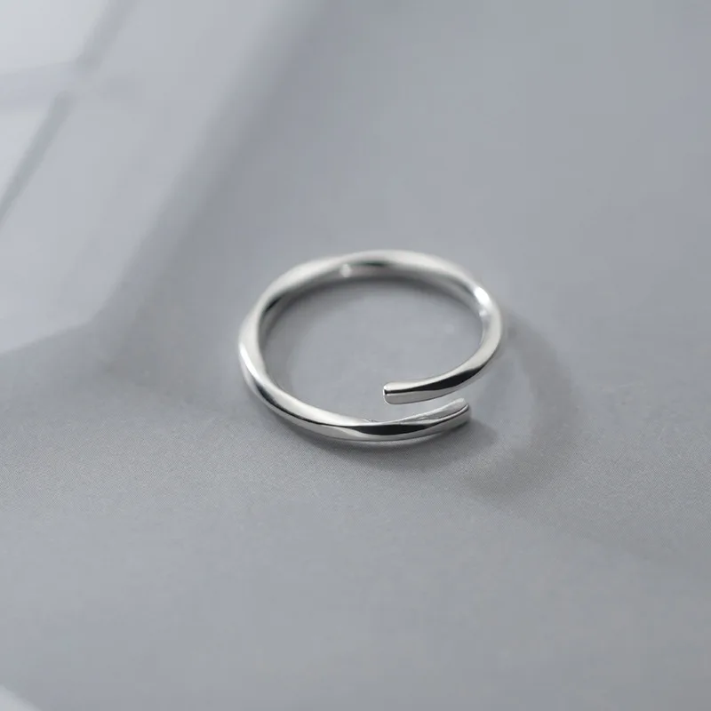 

La Monada 52-58mm 925 Sterling Silver Rings For Women On Fingers Silver 925 Jewelry Twisted Lines Adjustable Ring 925 For Girls