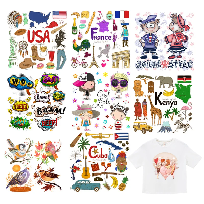 Симпатичные наклейки с животными термоклейкие нашивки для полос одежда