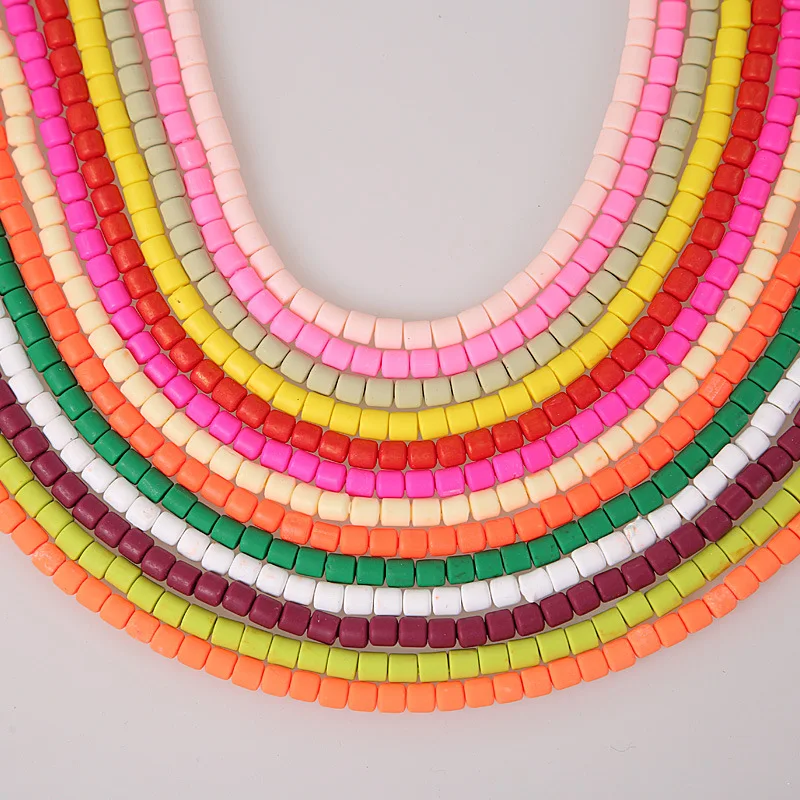 

60pcs 5x6mm Color Barrel Polymer Clay Tube Spacer Beads For Jewelry Making DIY Handmade Bracelet Necklace Loose Beads Supplies